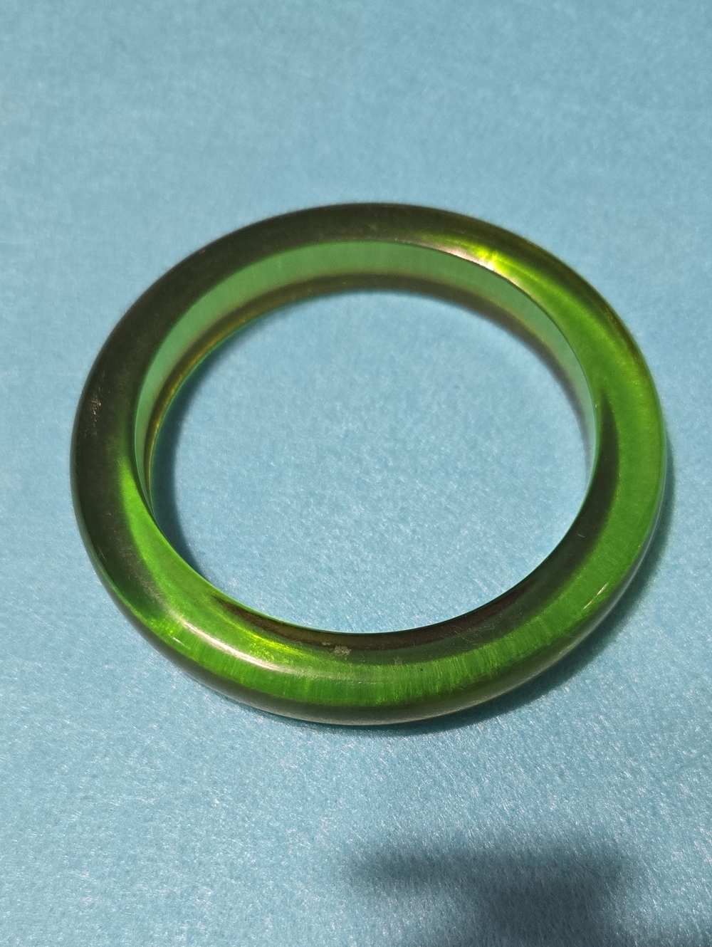 Lime Jello Bakelite Bangle 2.5 In Opening